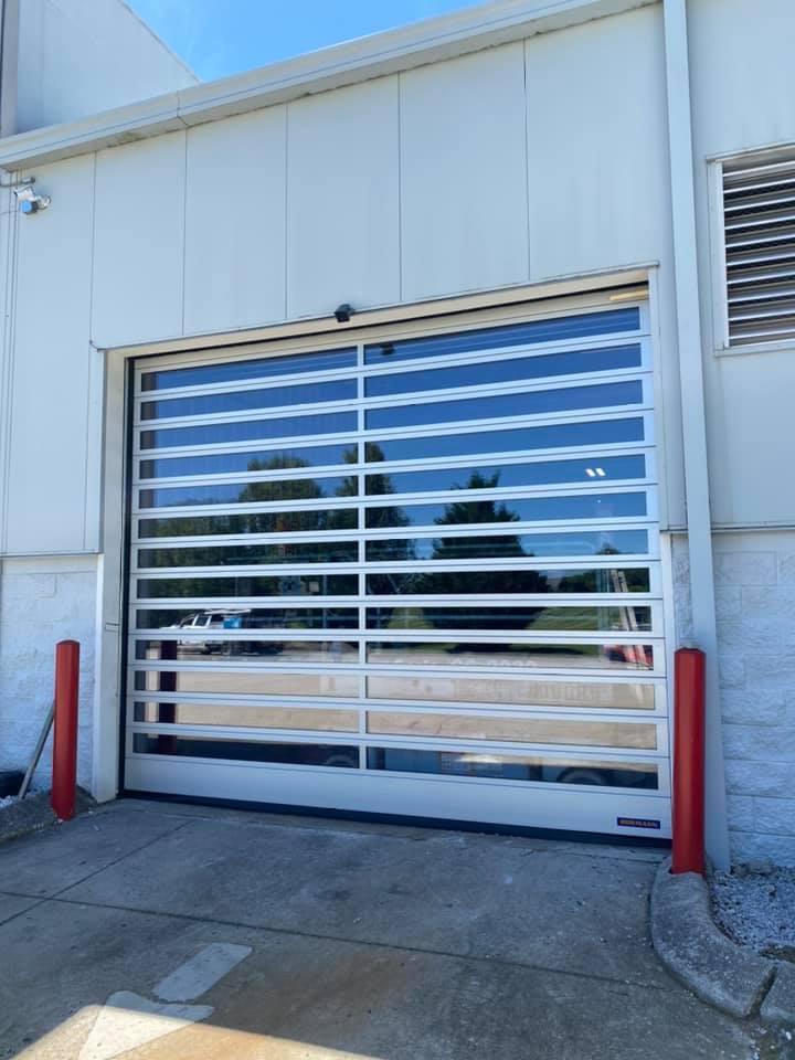 Full-view commercial garage door
